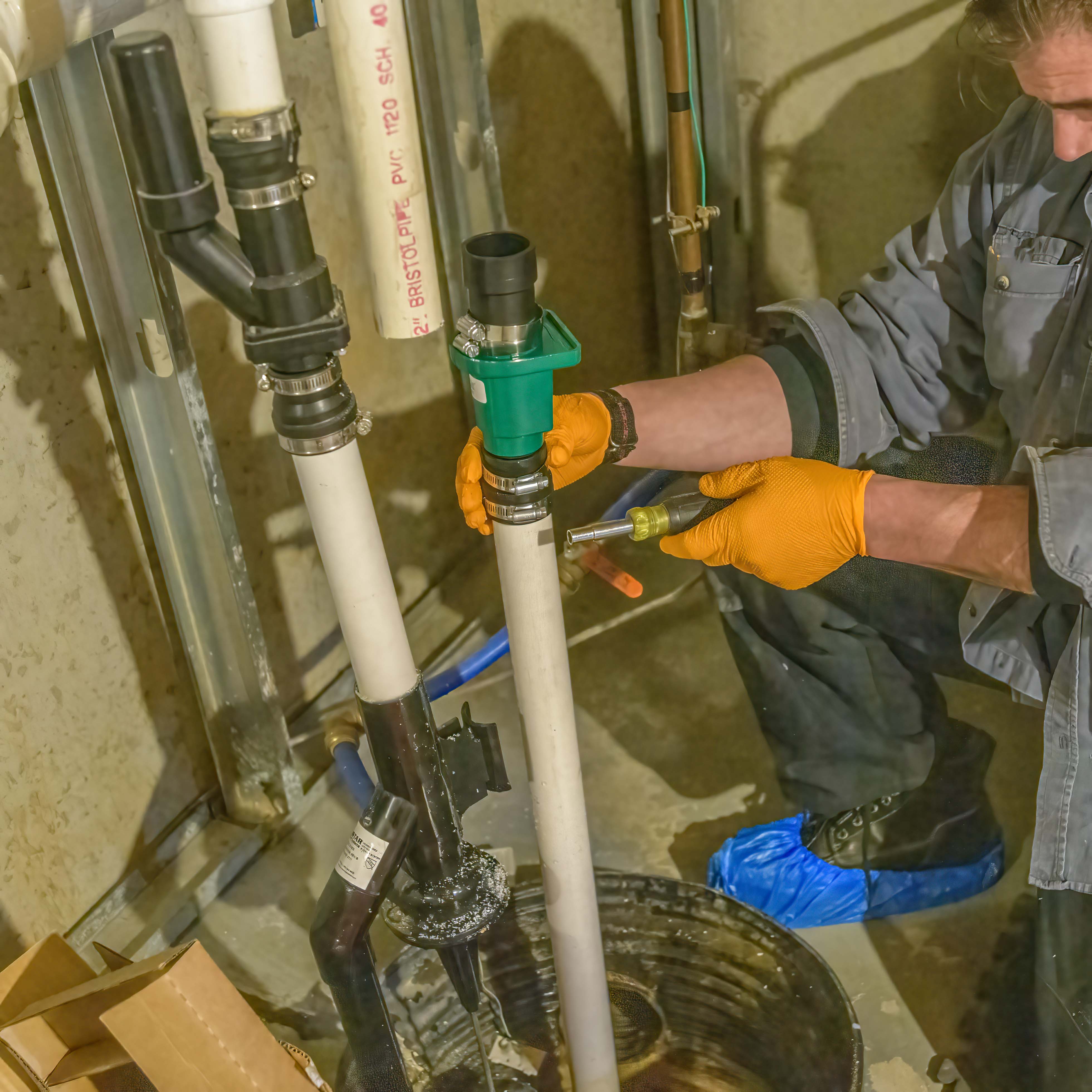 Plumbers: Replacing Sump Pump (Revenge Plumbing) plumber-revenge plumbing-trade services photography-upstate ny